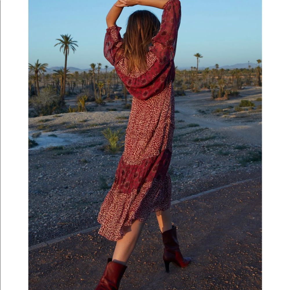 BA&SH Gypsie Mixed Print Midi Dress NWOT - Picture 2 of 7